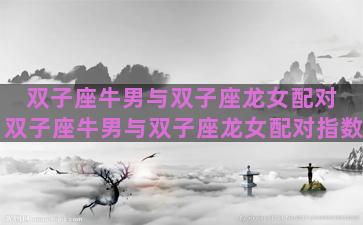 双子座牛男与双子座龙女配对 双子座牛男与双子座龙女配对指数